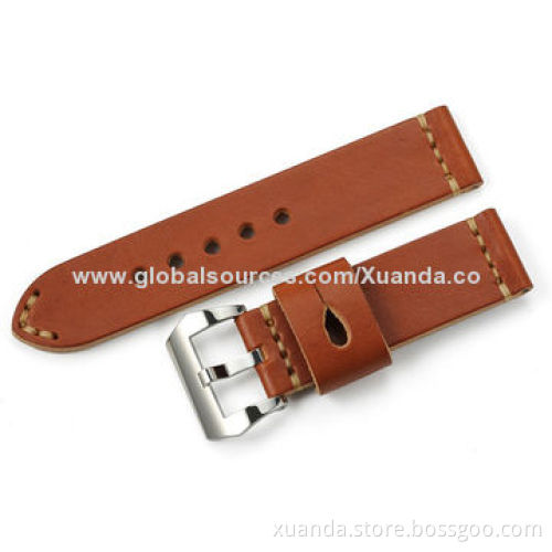 Free logo customized size genuine leather watch straps with simple style are best seller